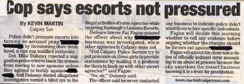 Cop says escort not pressured